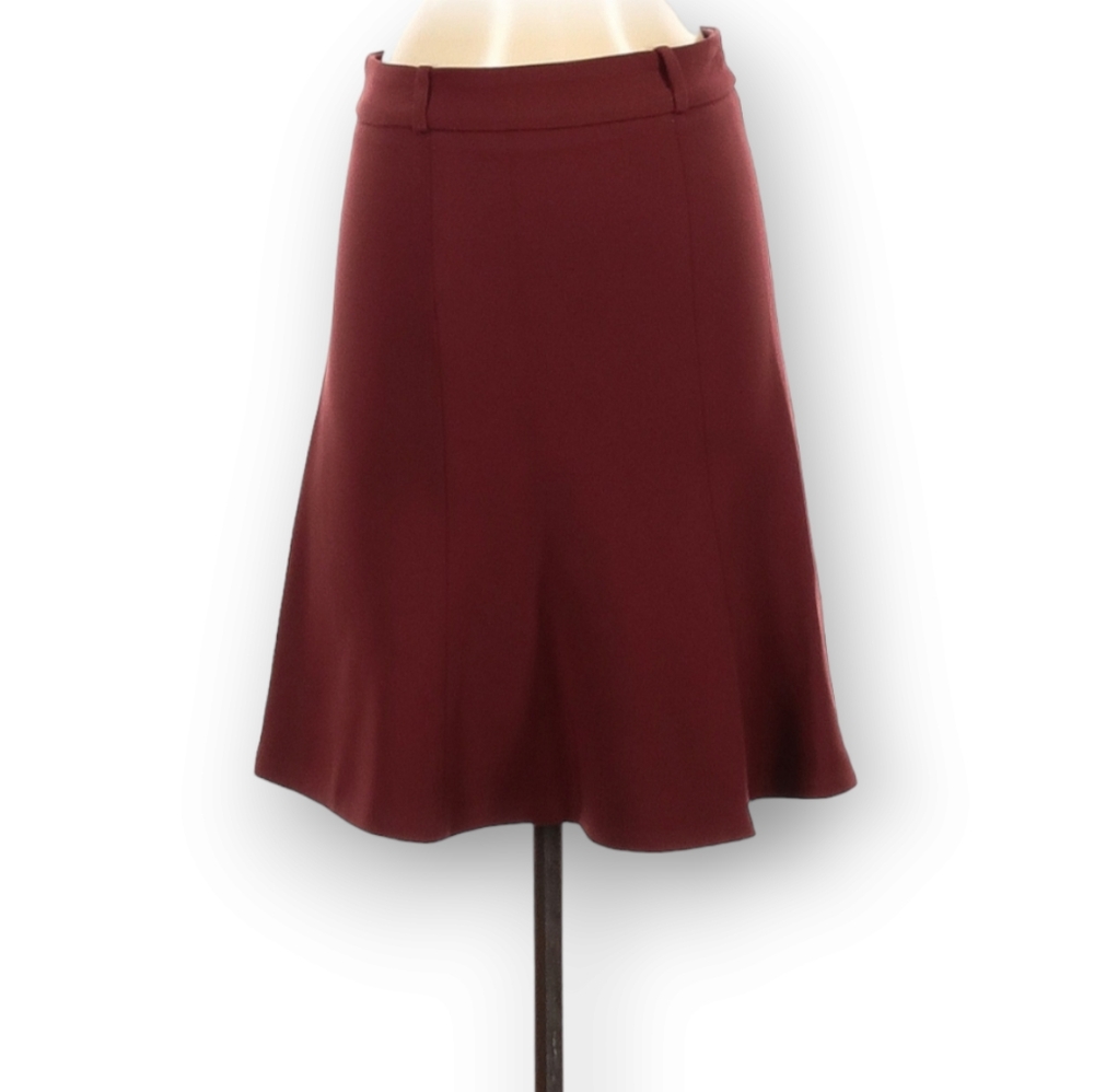 Cris‎ Barros A-Line Skirt Size 36 Burnt Orange Rust Color Thick Fabric Brazilian